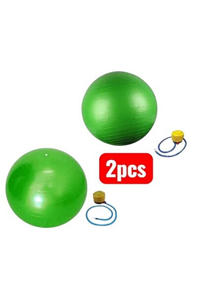 Generic كرة اتزان لممارسة تمارين اليوجا مزودة بمضخة هوائية لون اخضر 65 سم
