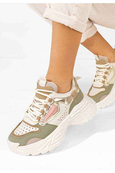 B T Shoes Zelené dámské tenisky na klínku Dorathy