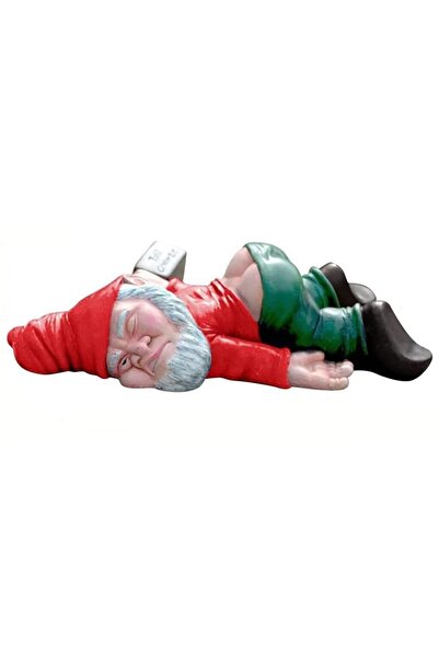 Flippy Garden Gnome 'Drunk' Funny Statue, 18 cm, Red