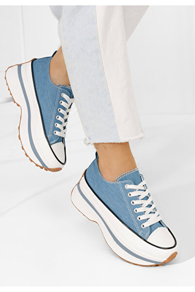 B T Shoes Denim tenisky na platformě Cathleen