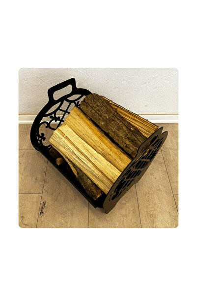 Trabzon Isı Market Metal Şömine Soba Odunluk Vella | Mat Siyah (40*40*45cm)