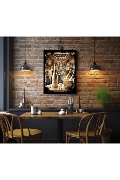 çerçeveli led ışıklı adaptörlü bar tablo