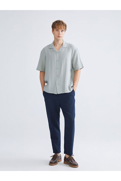 LC Waikiki Navy Blue Comfortable Fit Gabardine Men's Trousers
