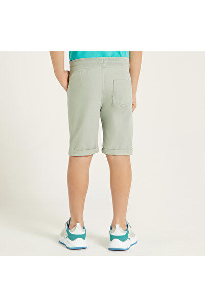 Juniors Solid Shorts with Drawstring Closure and Pockets
