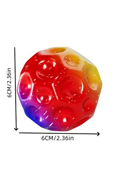 Flippy Space Moon Hyperelastic Bouncing Ball, Anti-stress, 66 mm, Multicolor Red