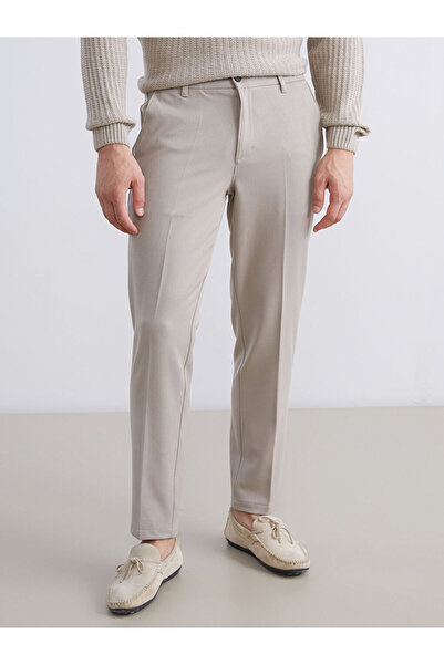 LC Waikiki Brown Men's Trousers with Side Pockets and Elastic Waist