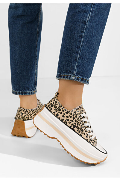 B T Shoes Leopardí tenisky na platformě Cathleen