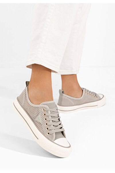 B T Shoes Šedé dámské plátěné tenisky Venita