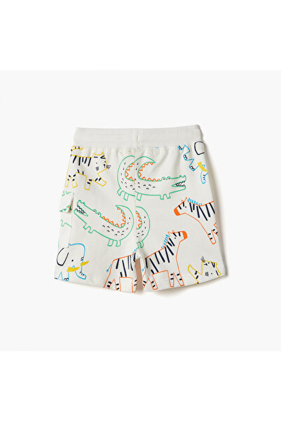 Juniors Animal Print Shorts with Drawstring Closure and Pocket