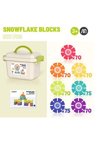 Mideer مكعبات ندفة الثلج الملونة 500 قطعة