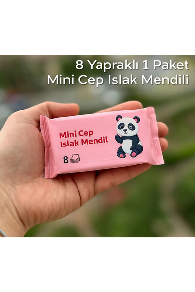 MİMOZA PARK 1 Paket 8 Yapraklı Mini Cep Islak Mendili | Pembe