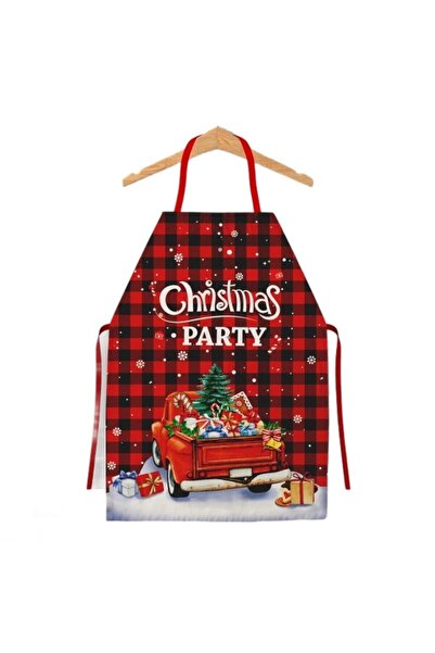 Flippy Șorț decorativ de bucătărie, Flippy, temă de Crăciun, 50 x 70 cm, model petrecere de Crăciun, poliester, roșu
