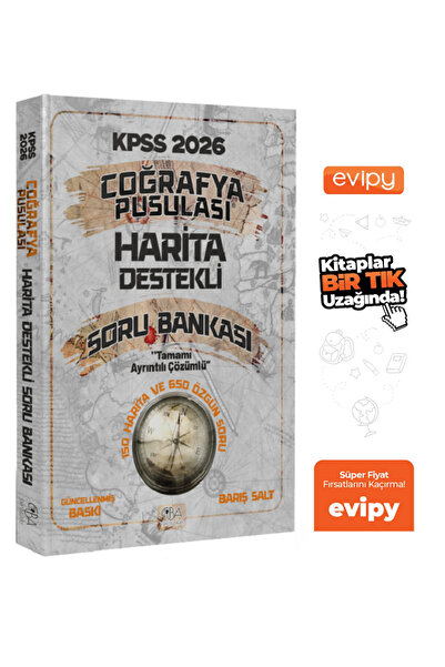 CBA Akademi 2026 KPSS Coğrafya Pusulası Harita Destekli Soru Bankası Çözümlü ...