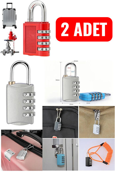 nelerbulurum 2 Adet 4 Haneli 29 mm Şifreli Sıfırlanabilir Dolap Bagaj Kilidi Asma mini Kilit