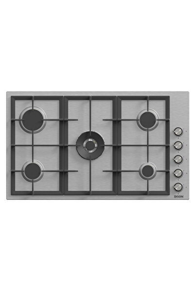 Edison Built-in Gas Stove, 5 Burners, 60×90 cm, EDGS-90-7 - Silver