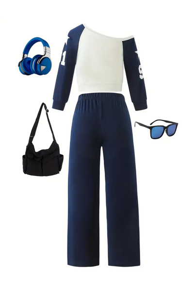 Keywest Σετ φόρμας για κορίτσια 91 με στάμπα με λαιμόκοψη καραβιού