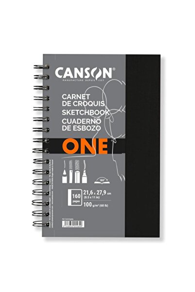 Canson Art Book One 21.6x27.9 cm 160 Yaprak 100 gr Sert Kapak Spiralli Eskiz Defteri (C400039212) (F