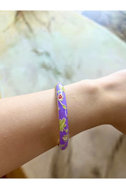 Vitastyle سوار مخلب من المينا على شكل زهرة عتيقة