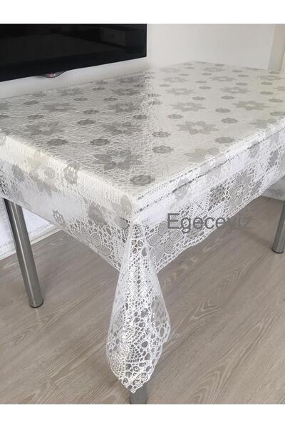 Egeçeyiz Home Japon Masa Örtüsü - Dantel Işlemesi Görünümlü - Şeffaf - Deliks...