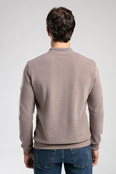 Lee Cooper Newblend Men's Polo Neck Sweatshirt Beige