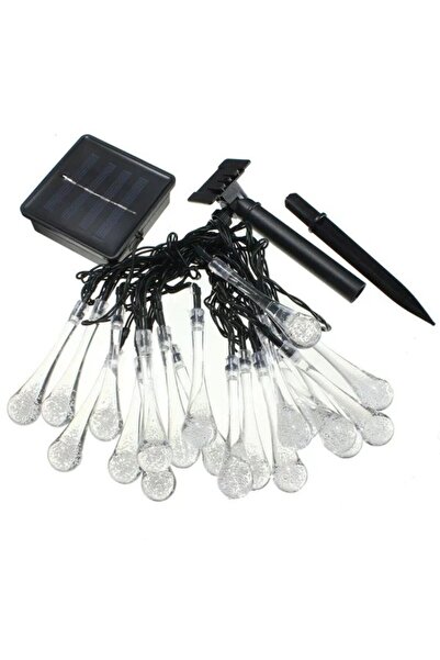 Flippy Christmas Light String (Droplet), 30 LEDs, 6.5 m, Warm White, Solar, Light Sensor,