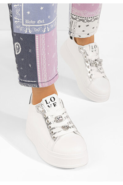 B T Shoes Sneakers με πλατφόρμα Xyara λευκά