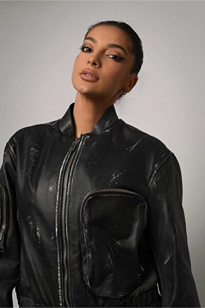 LAB 22 Bomber Vintage Black - Genuine Leather