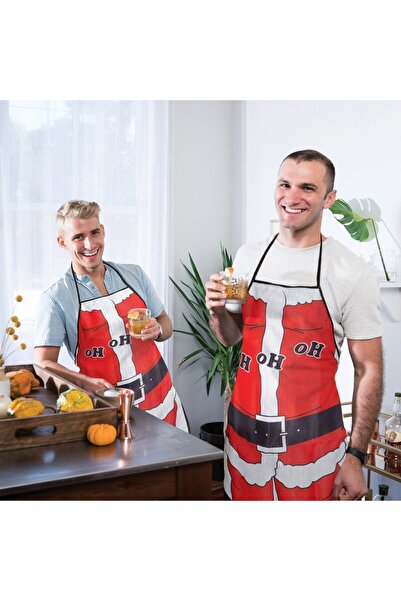 Flippy Decorative Kitchen Apron, Flippy, Christmas Theme, 50 x 70 cm, Model HO HO HO, Polyester, Red