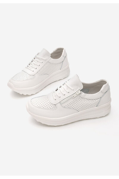 B T Shoes Bílé dámské tenisky Liora