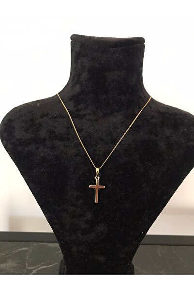 shop PASLANMAZ ÇELİK GOLD (SARI) SADE MODEL PARLAK HAÇ KOLYE