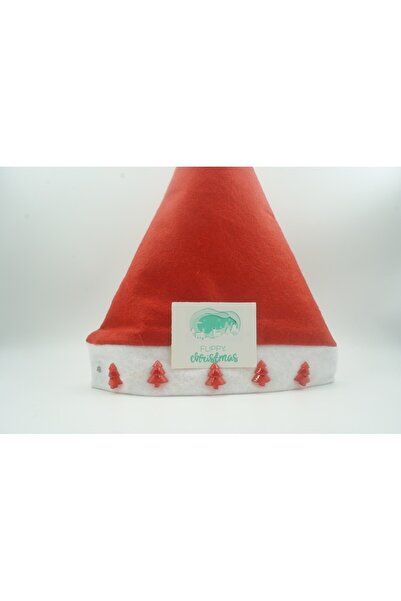 Flippy Santa Hat with Mini Fir Trees, LED and Music, Red, One Size, Polyester