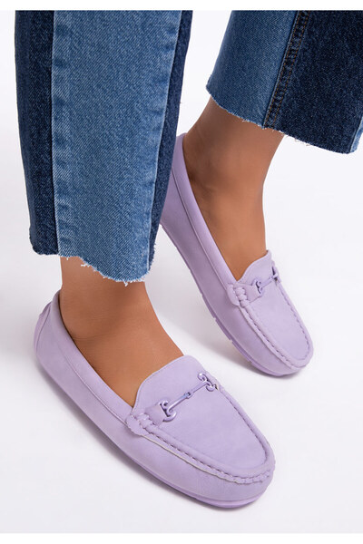 B T Shoes Bernadette purple genuine leather loafers