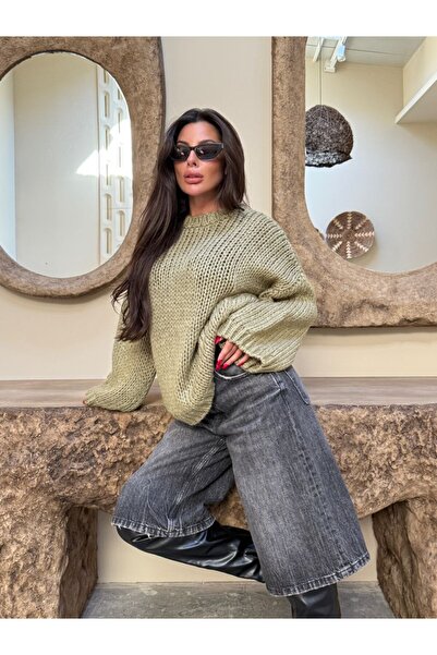 Cistern İstanbul Дамски плетен пуловер с детайлно плетене