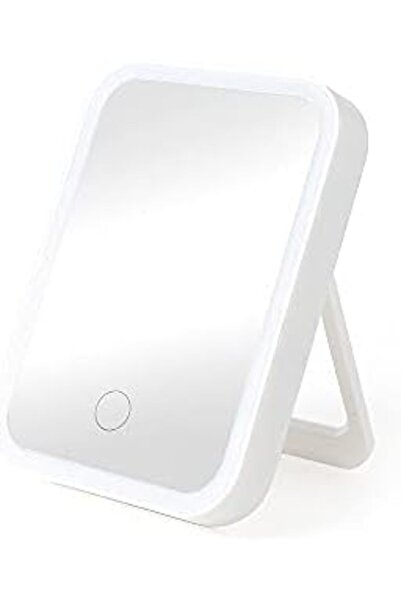 Wgust مرآة مكياج مع إضاءة LED، مرآة مكياج بشاشة تعمل باللمس مع إمكانية تعديل وضعية الاستقبال عبر USB