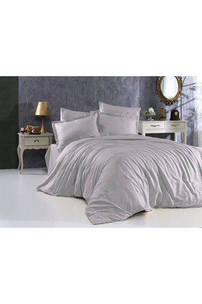 Mert Collection Çarşı 5-Star Single Luxury Elastic Striped Cotton Satin Bed Sheet Set