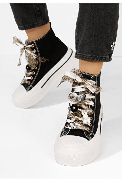 B T Shoes Γυναικεία sneakers αστραγάλο Ivonne μαύρα