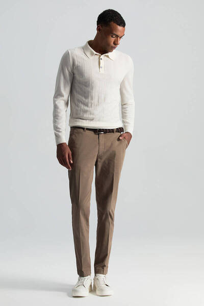 Hemington Saf Pamuk Tütün Rengi Regular Fit Chino Pantolon