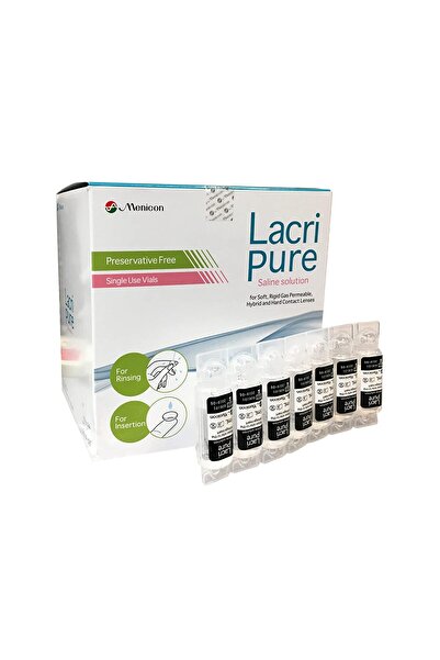 New Chapter Menicon LacriPure Saline Contact Lens Solution, for Lens Rinse & Insertion, 98 Vials, 5ml