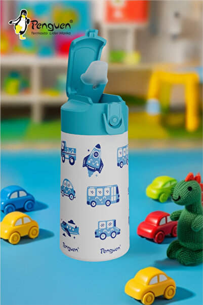 Penguen 500ml Children's Water Bottle |   Stainless Steel |   With Straw |   Bpa-Free |   With Leak-Proof Lid