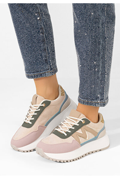 B T Shoes Růžové dámské tenisky na klínku Ahri