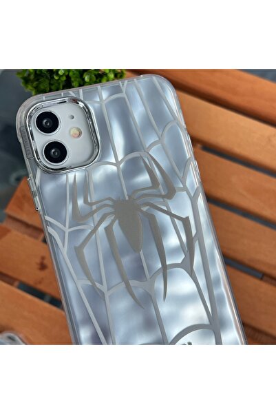 EDELFU iPhone 11 Marvel Themed Patterned Shiny Aurora Transparent Sides Soft Camera Silver Frame Case