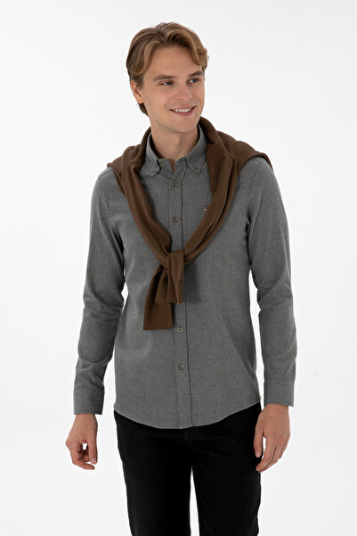 U.S. Polo Assn. Men's Gray Long Sleeve Basic Shirt 50307686-Vr024