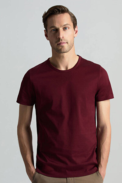 Hemington Crew Neck Burgundy Basic T-Shirt