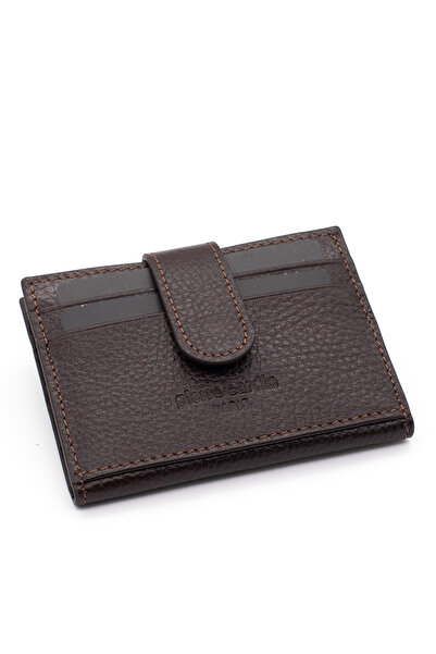 Pierre Cardin Brown Unisex Leather Card Holder 0107K6C