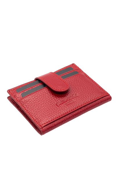 Pierre Cardin Red Unisex Leather Card Holder 0107K4F