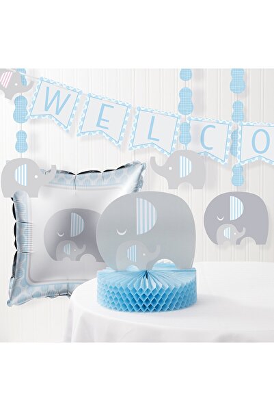 Creative Converting مجموعة ديكورات حفل استقبال المولود الجديد على شكل فيل صغي...