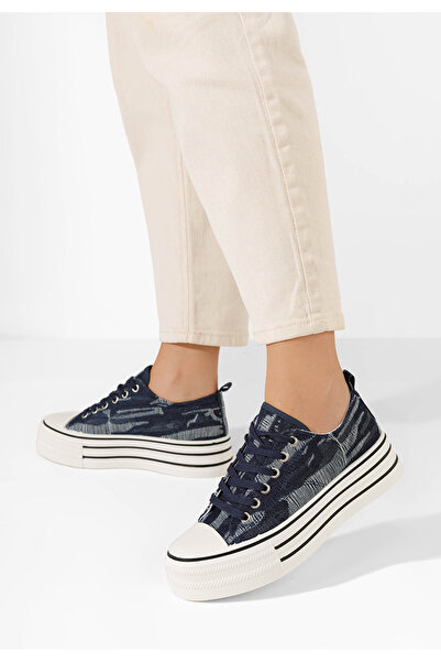 B T Shoes Denim tenisky na platformě Alethea V3