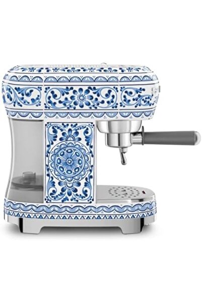 SMEG ECF02DGBUK Dolce and Gabbana Espresso Coffee Machine, Blu Mediterraneo