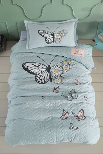 Vertigo Set de husă de pat matlasată pentru o persoană, set de pat de patru a...