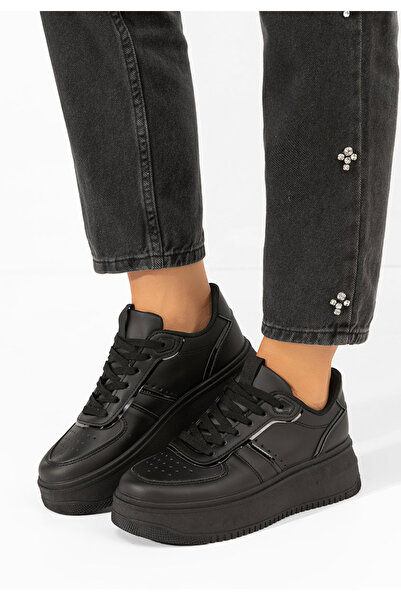 B T Shoes Černé dámské tenisky na platformě Yolando